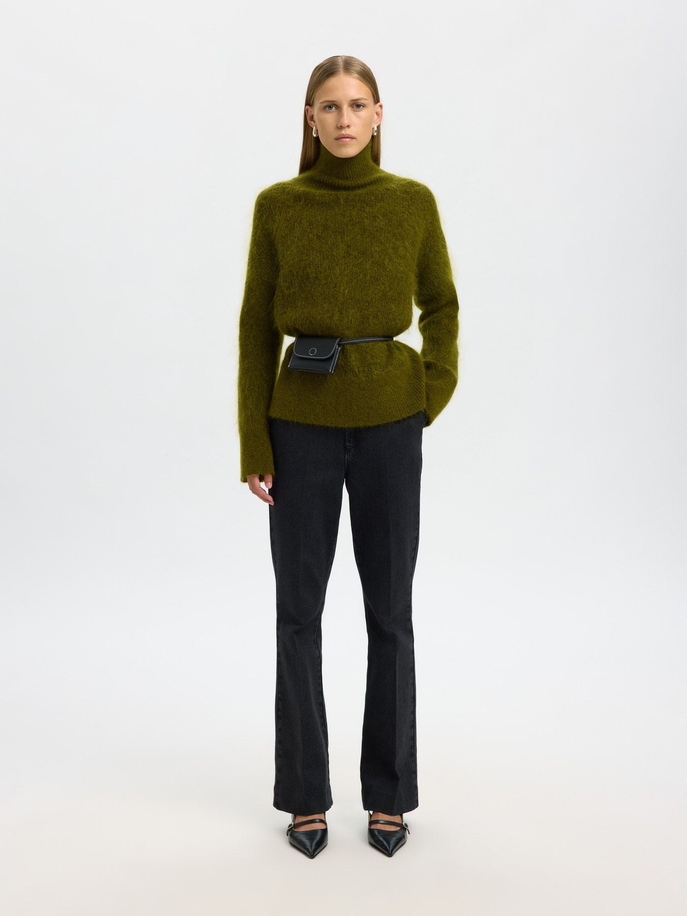Selected Femme Mira Green Mohair Sweater