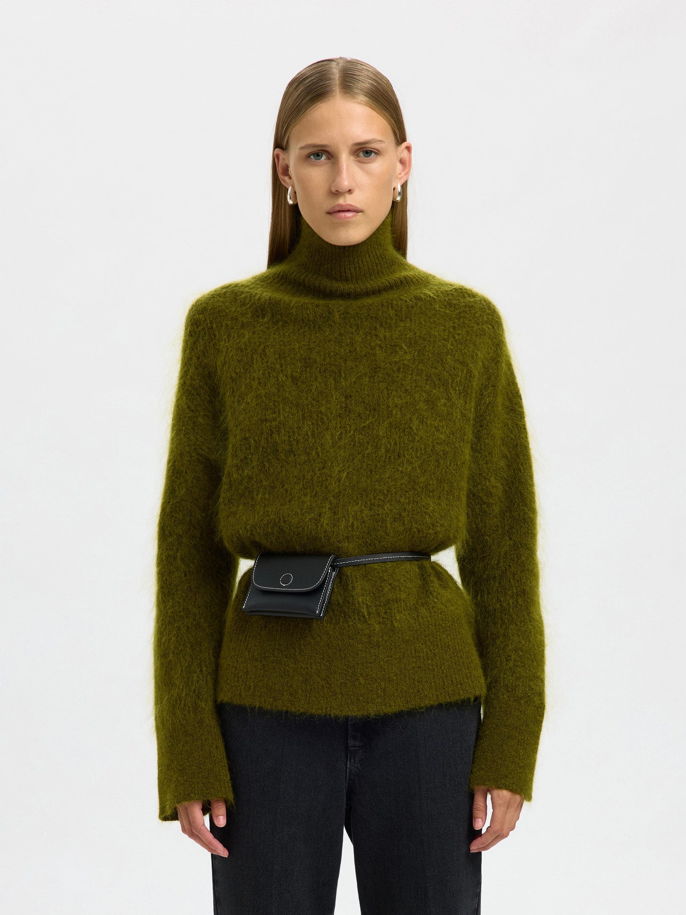 Selected Femme Mira Green Mohair Sweater