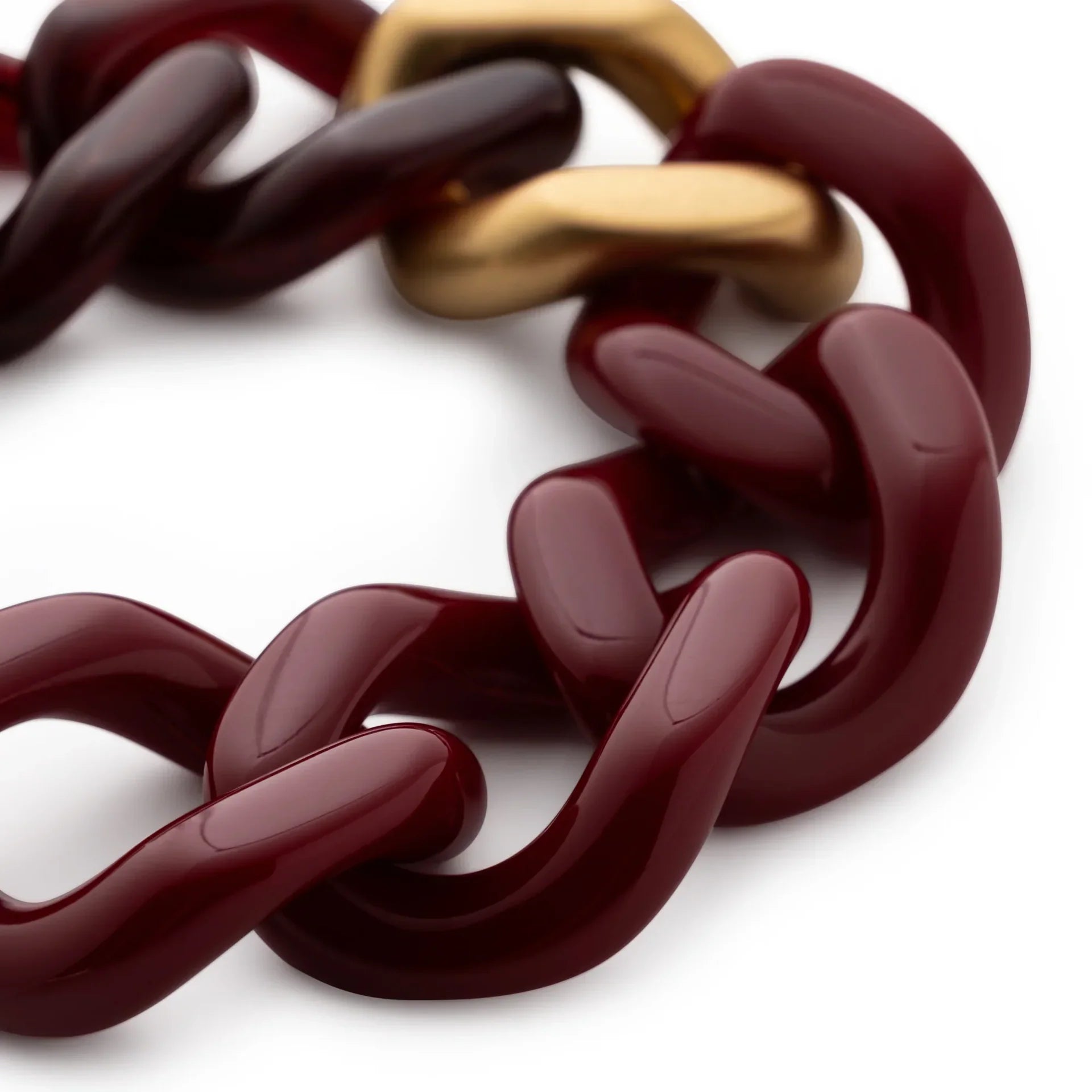 Vanessa Baroni Flat Chain Bracelet Bordeaux-Bordeaux Marble