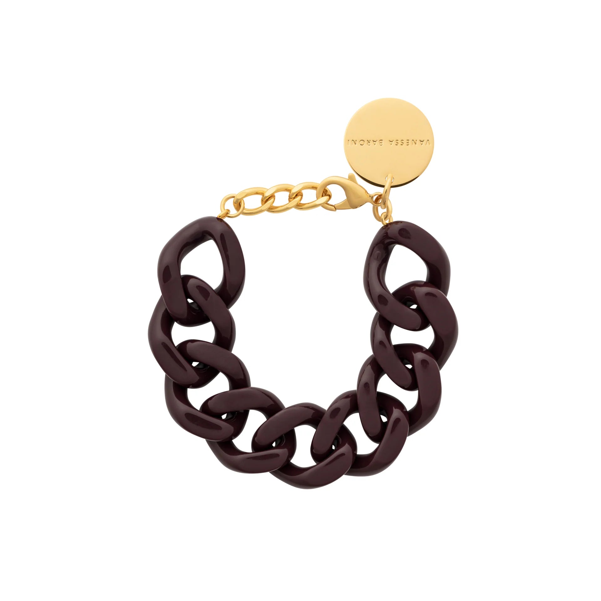 Vanessa Baroni Flat Chain Bracelet Aubergine