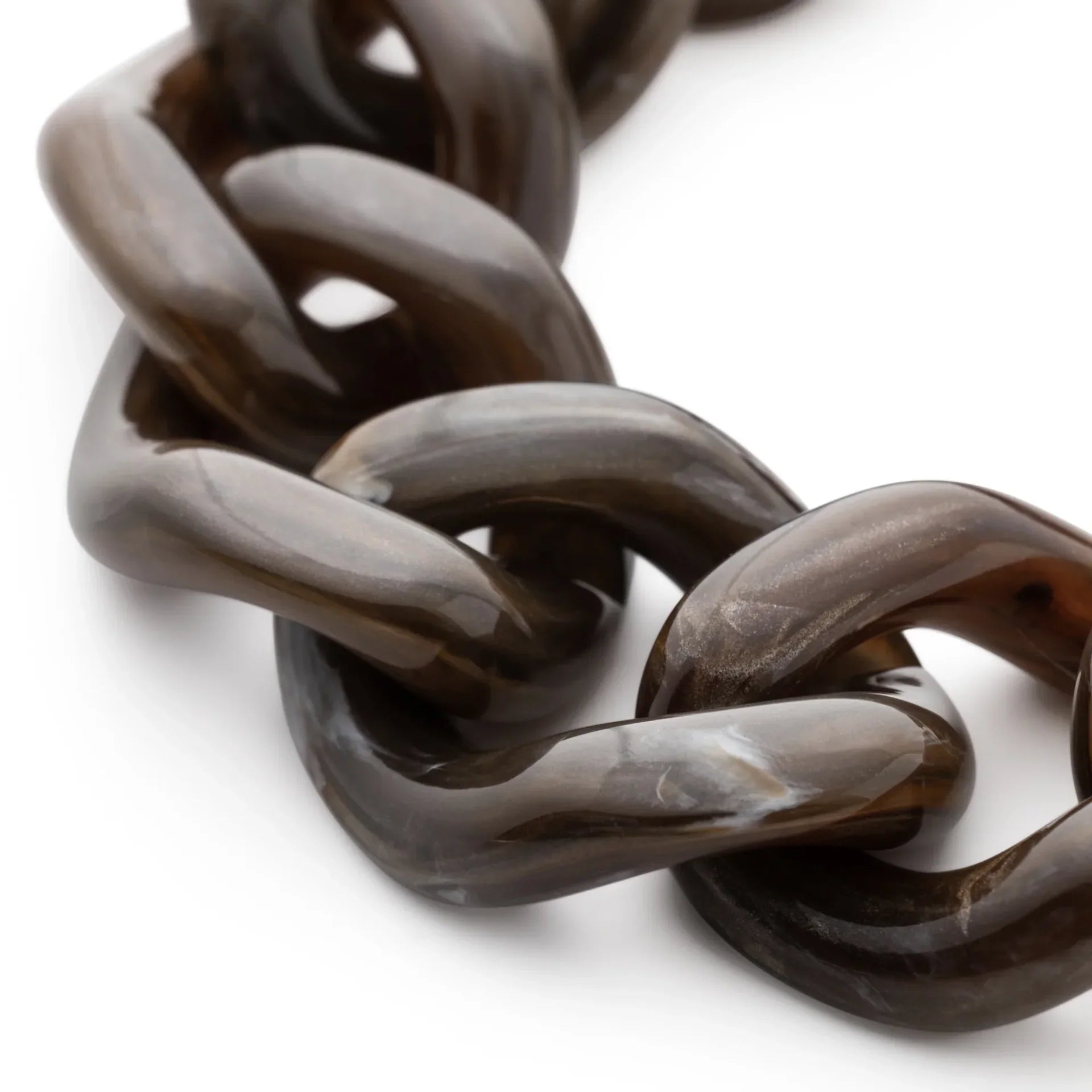 Vanessa Baroni Flat Chain Bracelet Dark Brown Marble