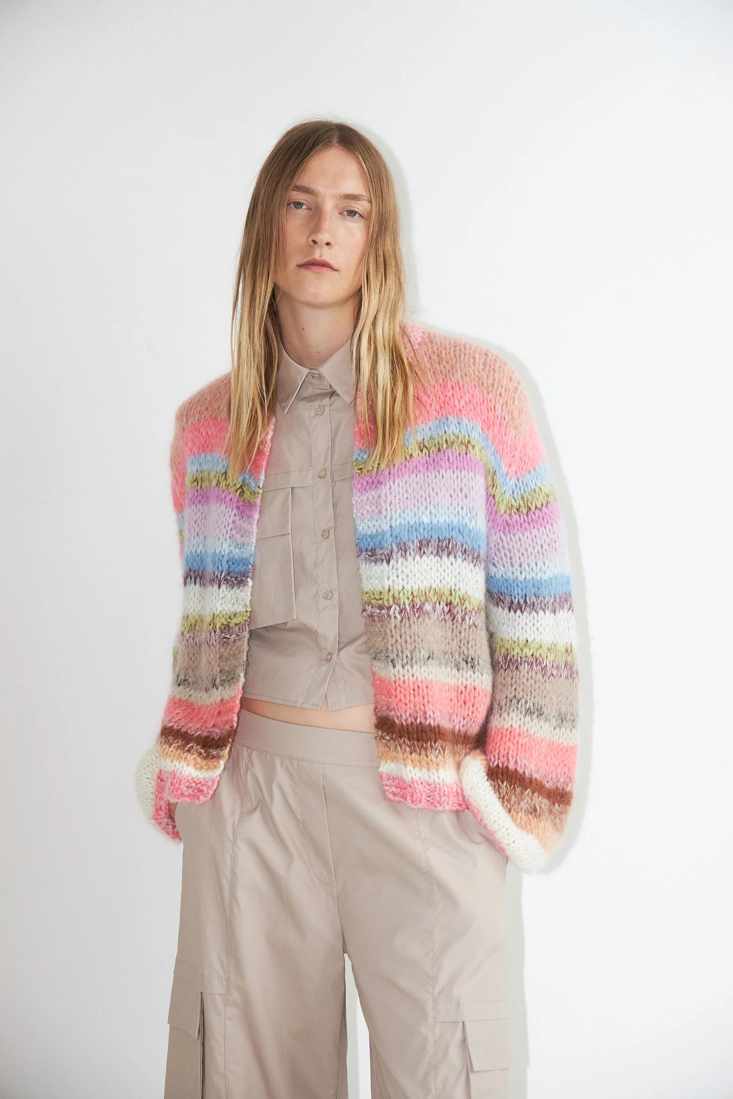 Dawn x Dare Gabi Sorbet Multi Stripe Cardigan