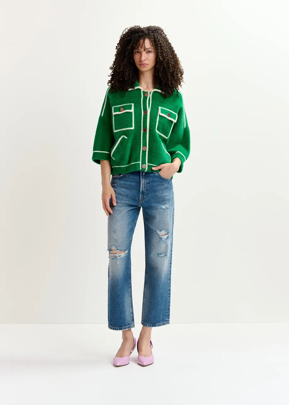 Essentiel Antwerp Galena Green Knitted Jacket