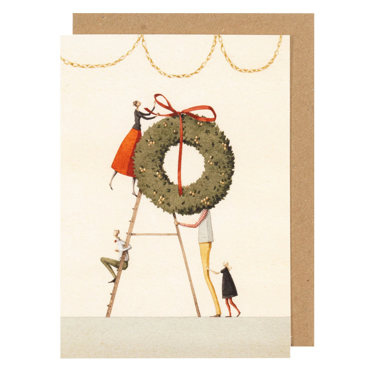 Laura Stoddart Christmas Wreath & Present Pile Christmas Card Pack