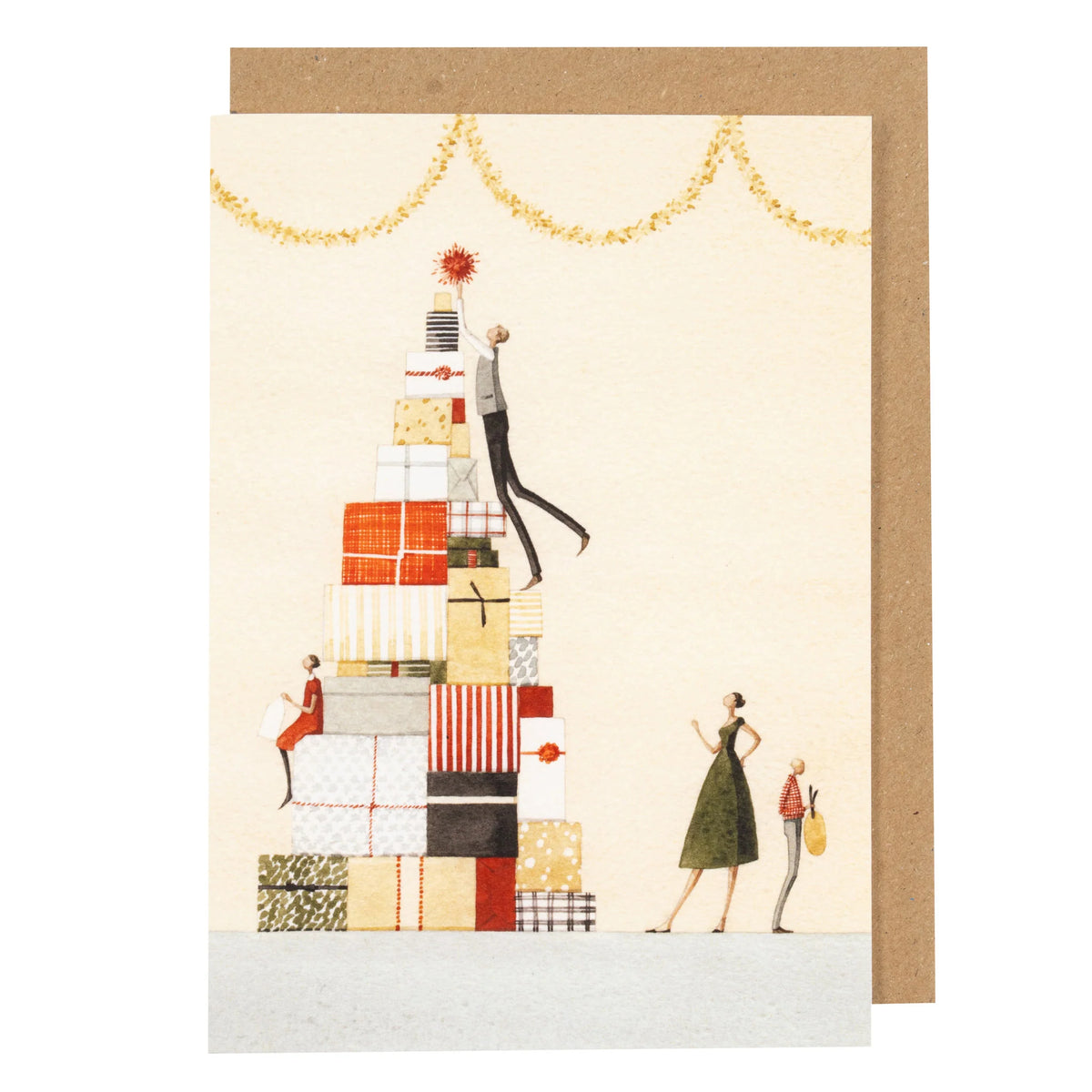 Laura Stoddart Christmas Wreath & Present Pile Christmas Card Pack