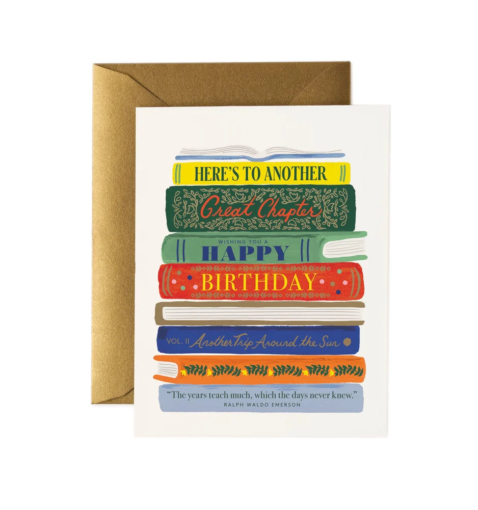 Rifle Paper Co Bookstack Birthday Card