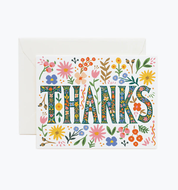 Rifle Paper Co Floral Thanks Card
