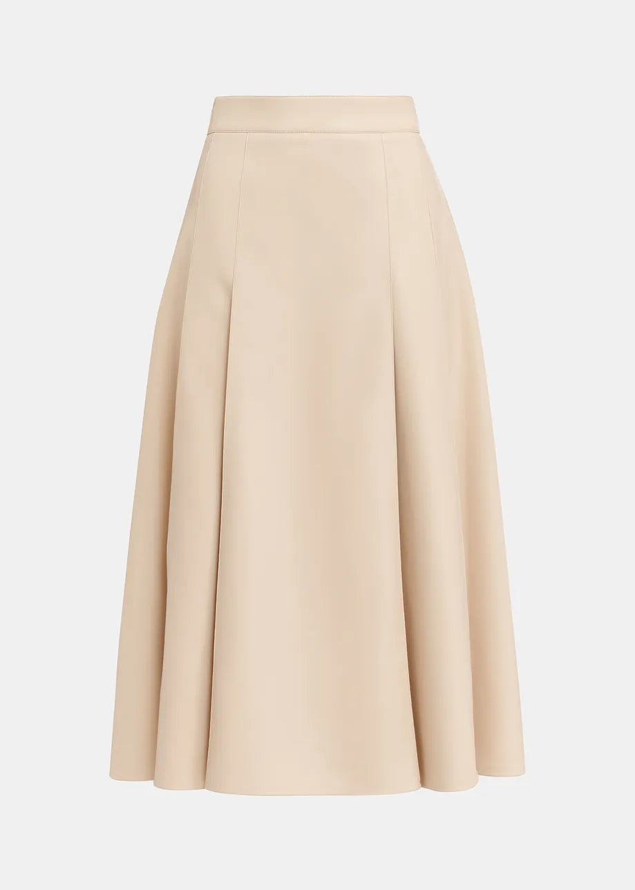 Essentiel Antwerp Geeux Merengue Faux Leather Midi Skirt