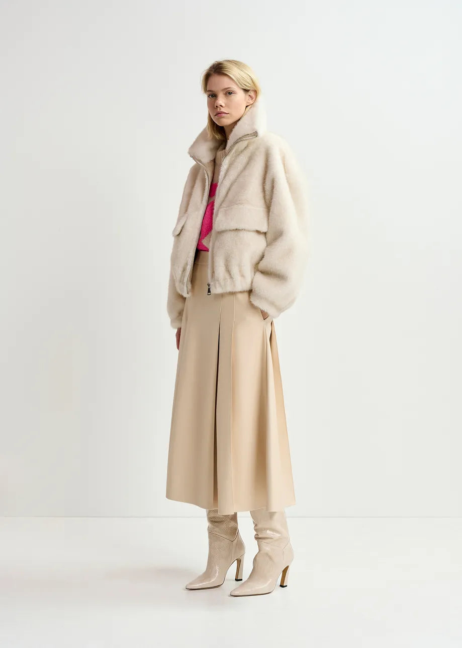 Midi skirt fur coat online