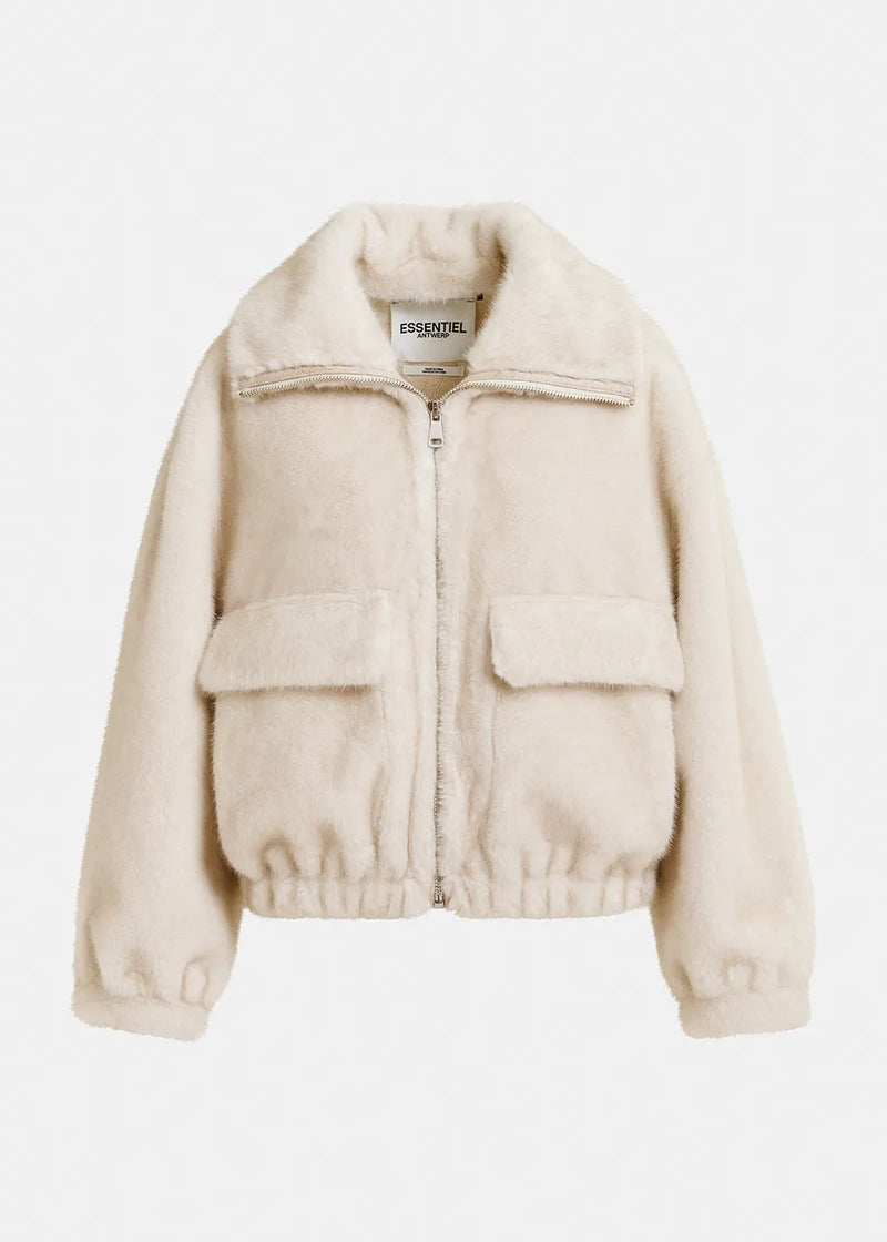 Essentiel Antwerp Genz Faux Fur Bomber Jacket