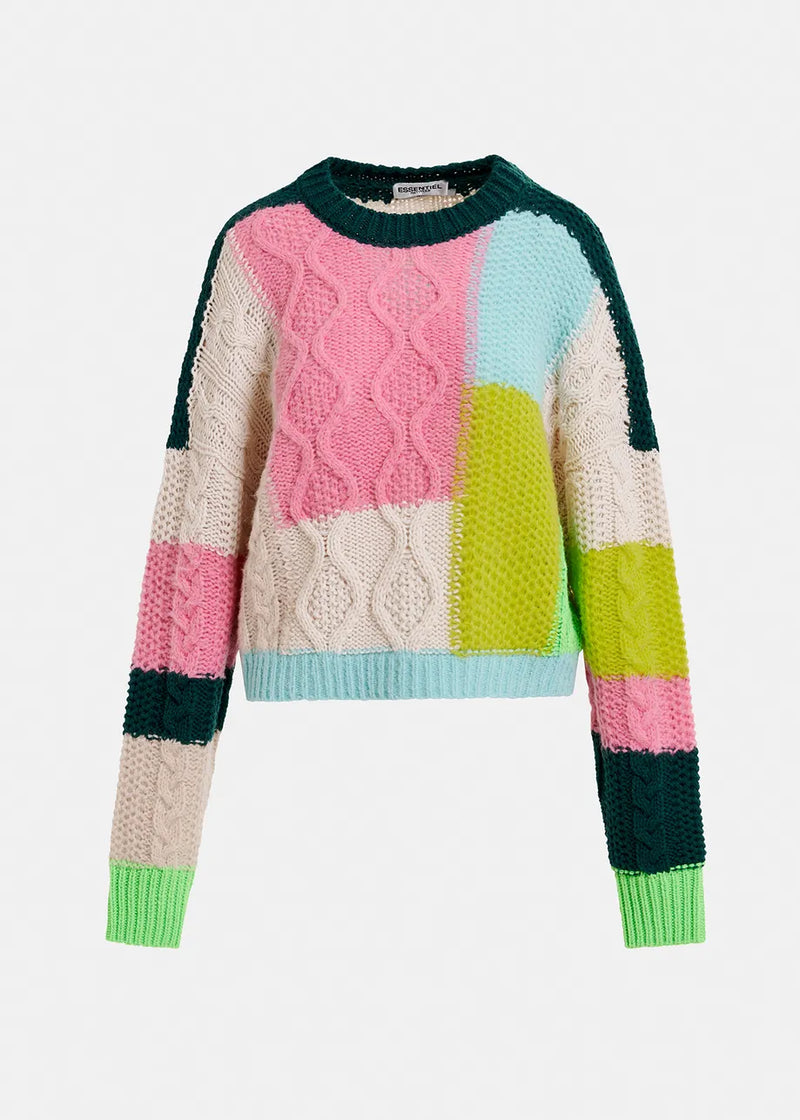 Essentiel Antwerp Girlcrush Cream Patchwork Sweater