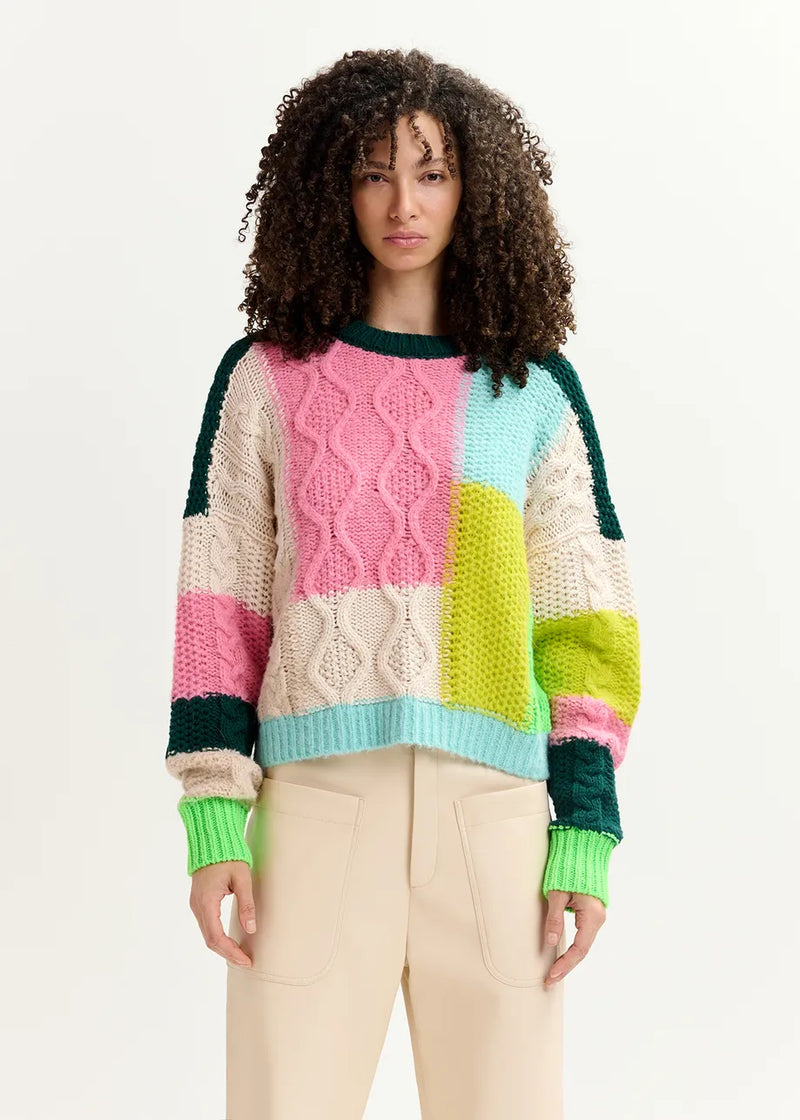 Essentiel Antwerp Girlcrush Cream Patchwork Sweater