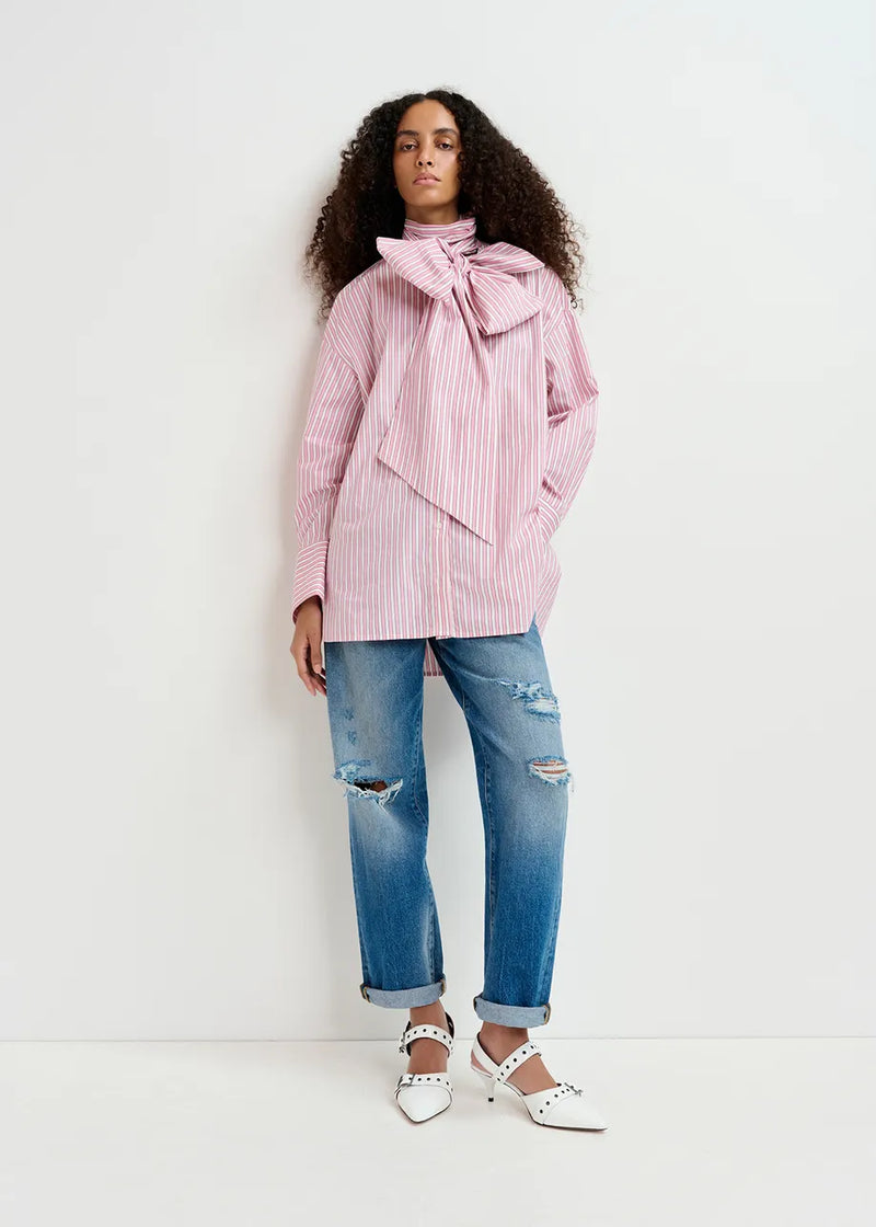 Essentiel Antwerp Greta Pink Bow Shirt