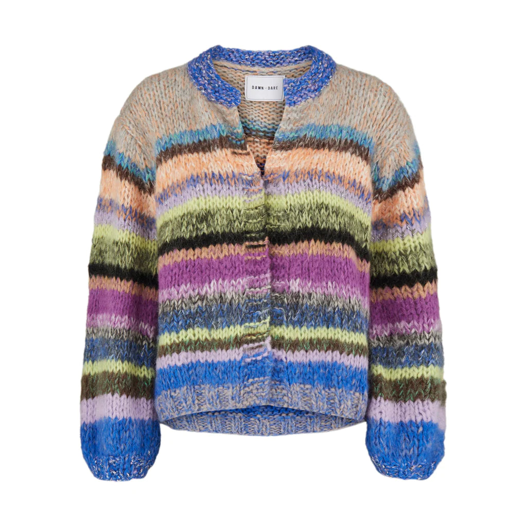 Dawn x Dare Gabi Blue Multi Stripe Cardigan