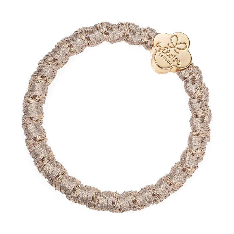 By Eloise Woven Gold Quatrefoil Blonde Hair Band