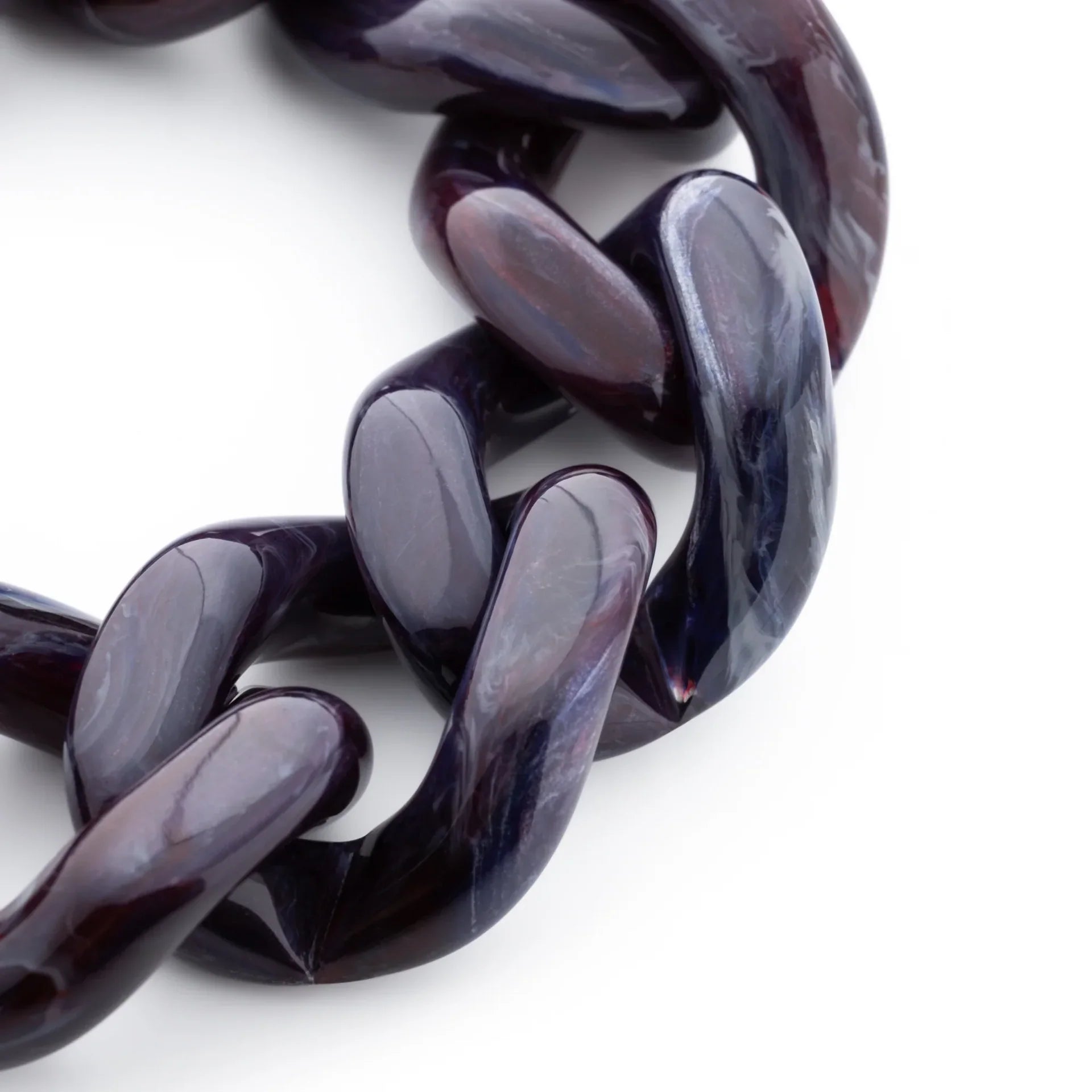 Vanessa Baroni Flat Chain Bracelet Aubergine Marble
