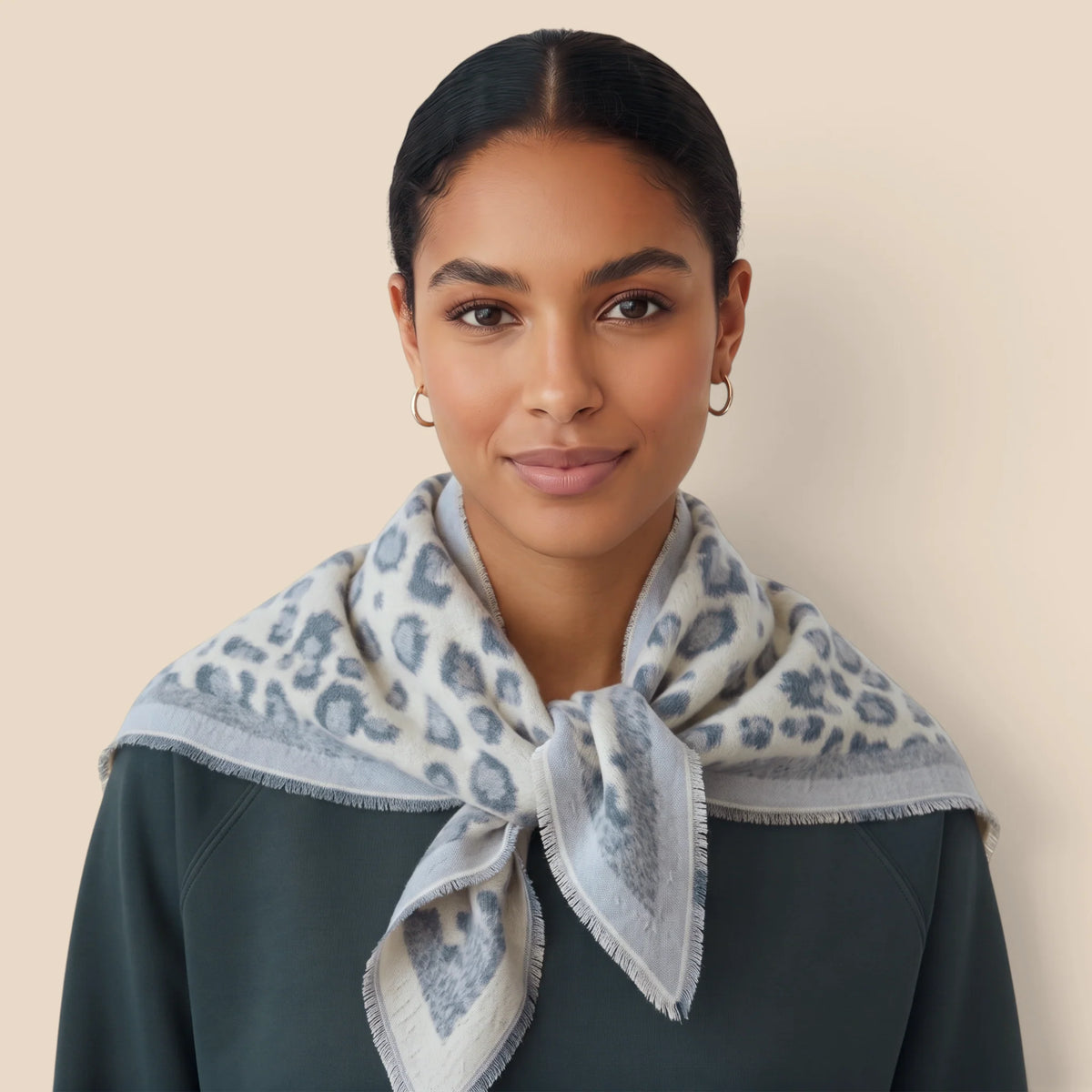 Precious Fluffy Leopard Reversible Scarf