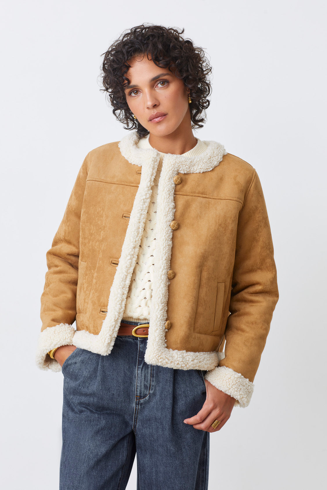 Suncoo Eduna Faux Fur Reversible Jacket