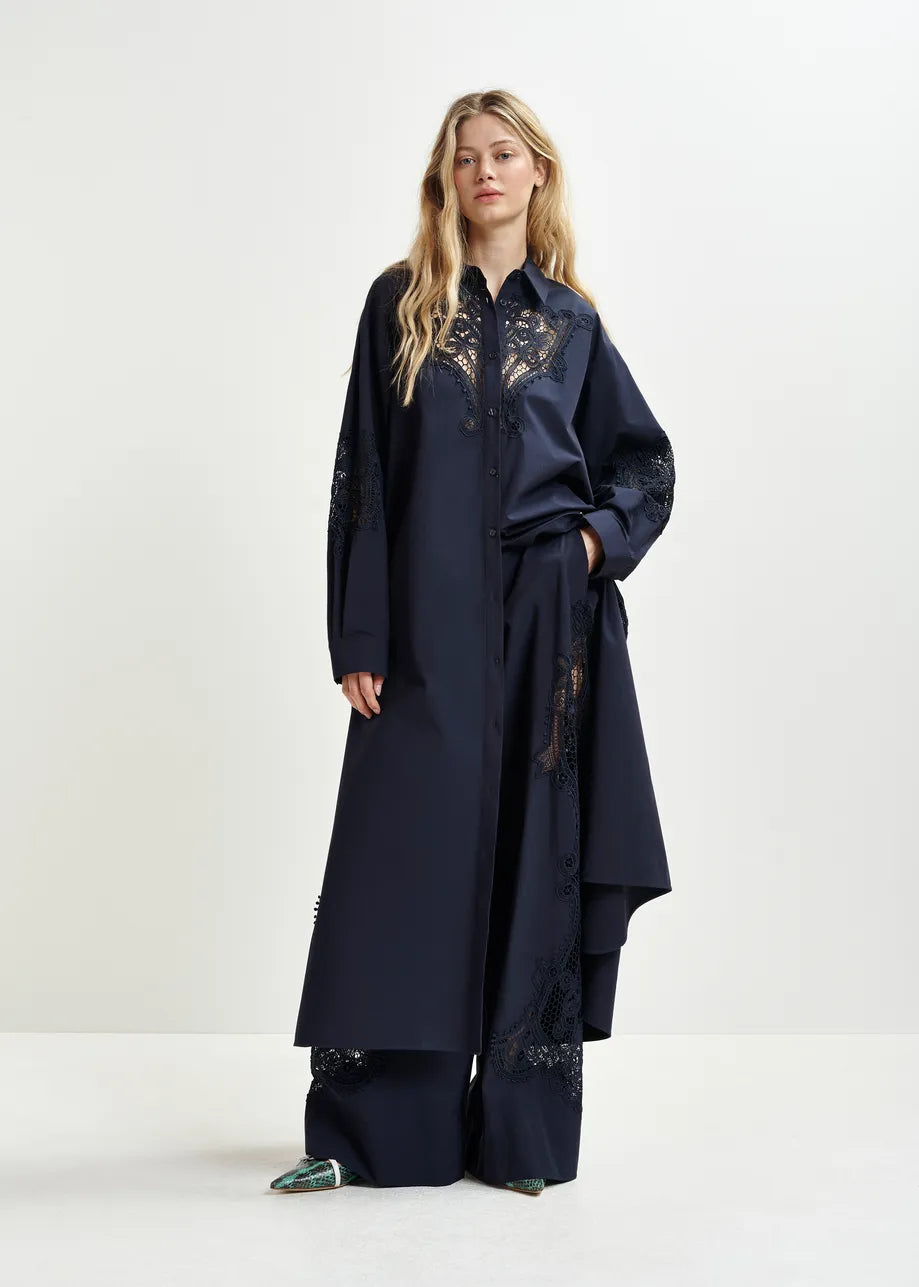 Essentiel Antwerp Haze Lace Navy Dress