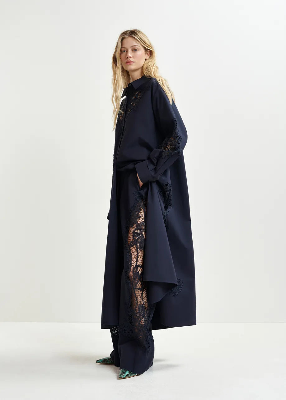 Essentiel Antwerp Haze Lace Navy Dress