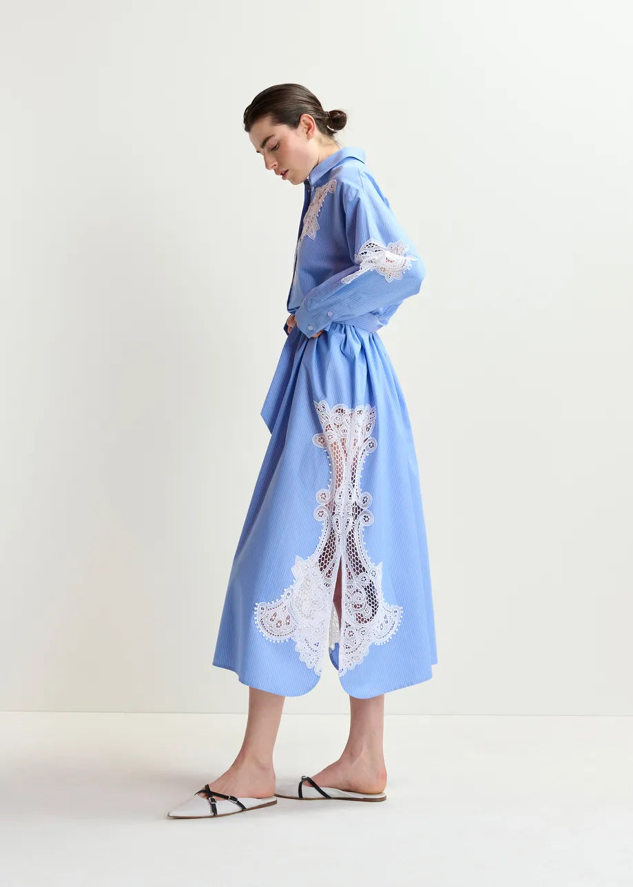 Essentiel Antwerp Haze Lace Blue Dress