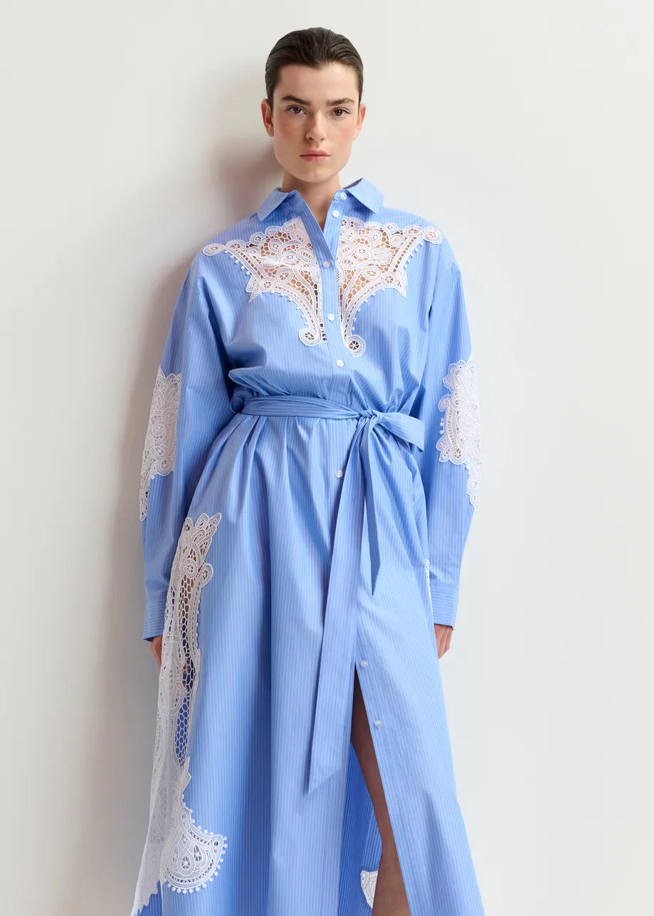 Essentiel Antwerp Haze Lace Blue Dress