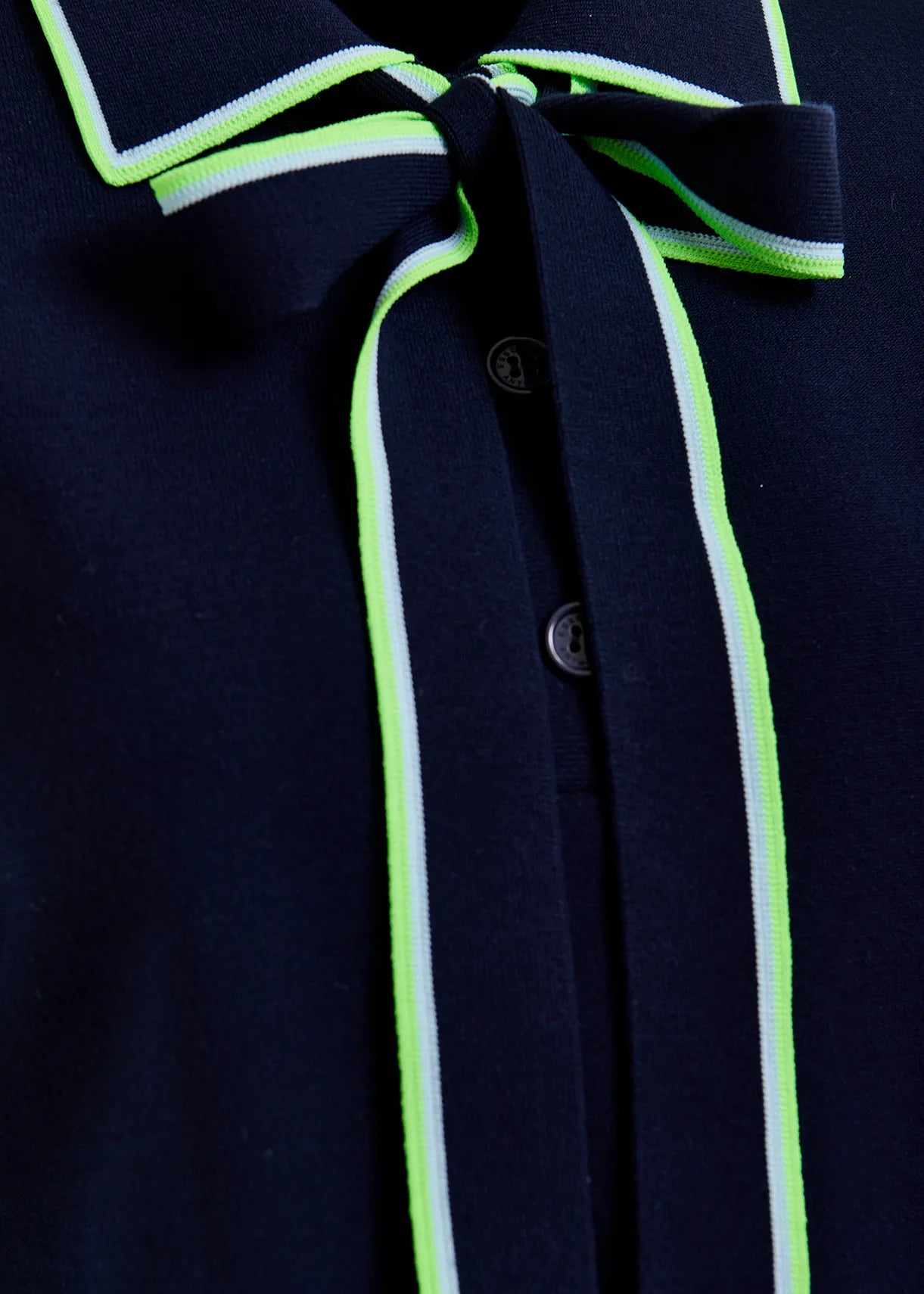 Essential Antwerp Hight Bow Polo Knit in Navy