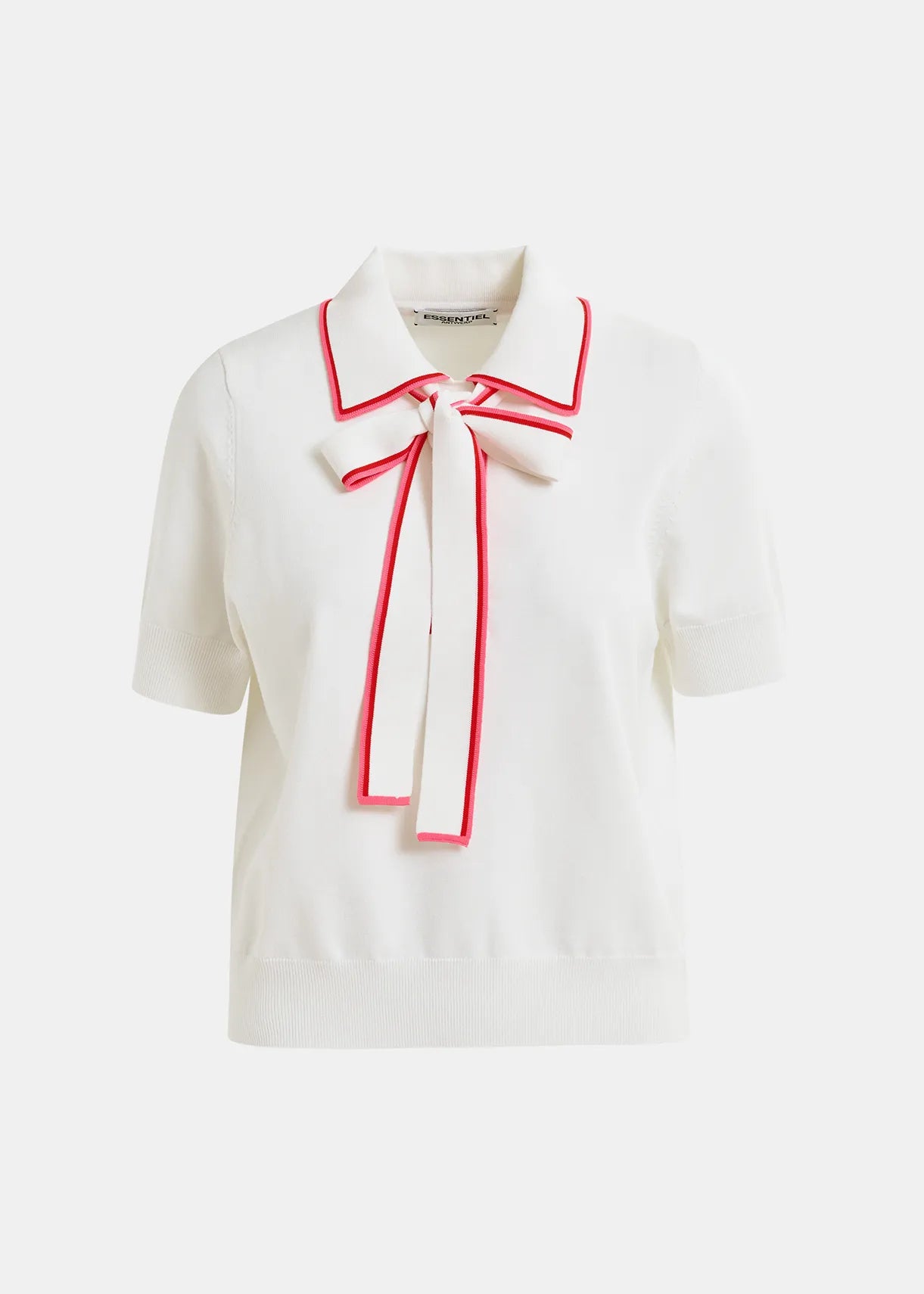 Essential Antwerp Hight Bow Polo Knit in White