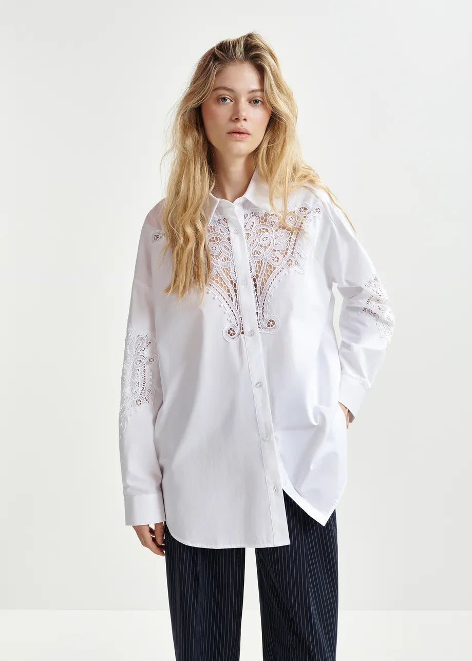 Essentiel Antwerp Hoofd Lace White Shirt