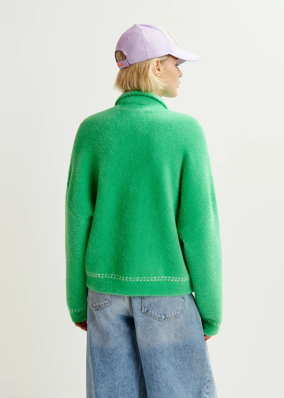 Essential Antwerp Green Hoops Bow Cardigan