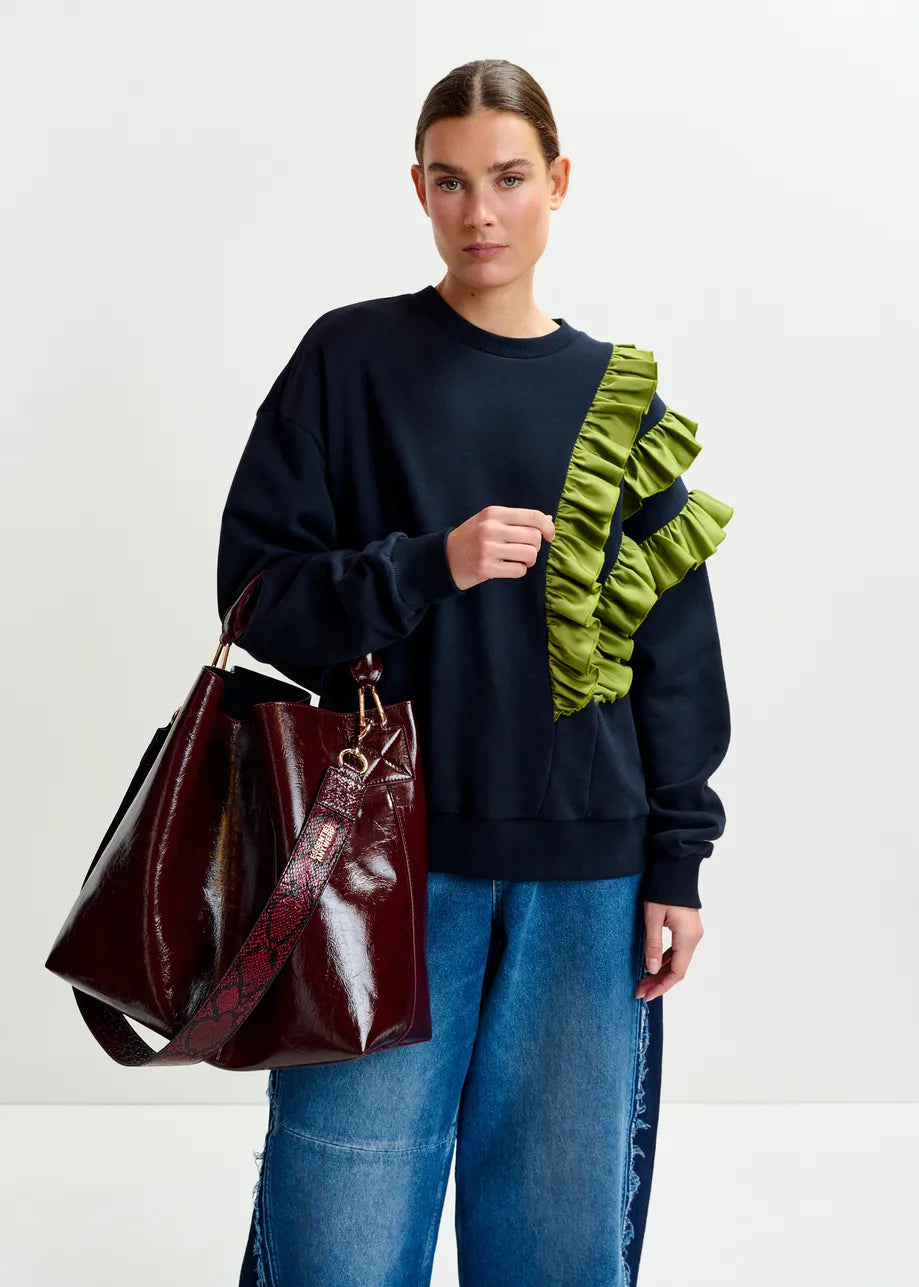 Essentiel Antwerp IHurley Burgundy Shopper Bag