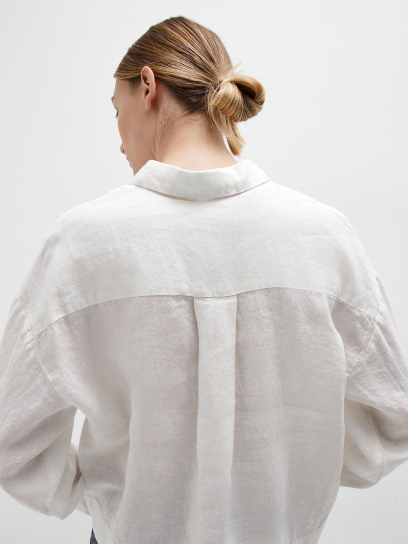 Selected Femme Linnie White Linen Shirt