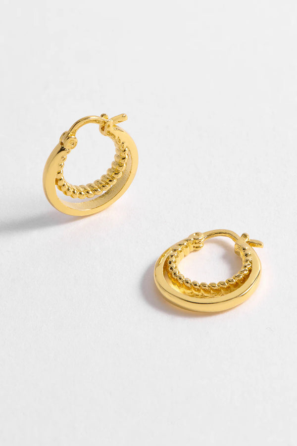 Estella Bartlett Double Twisted Hoop Earrings in Gold