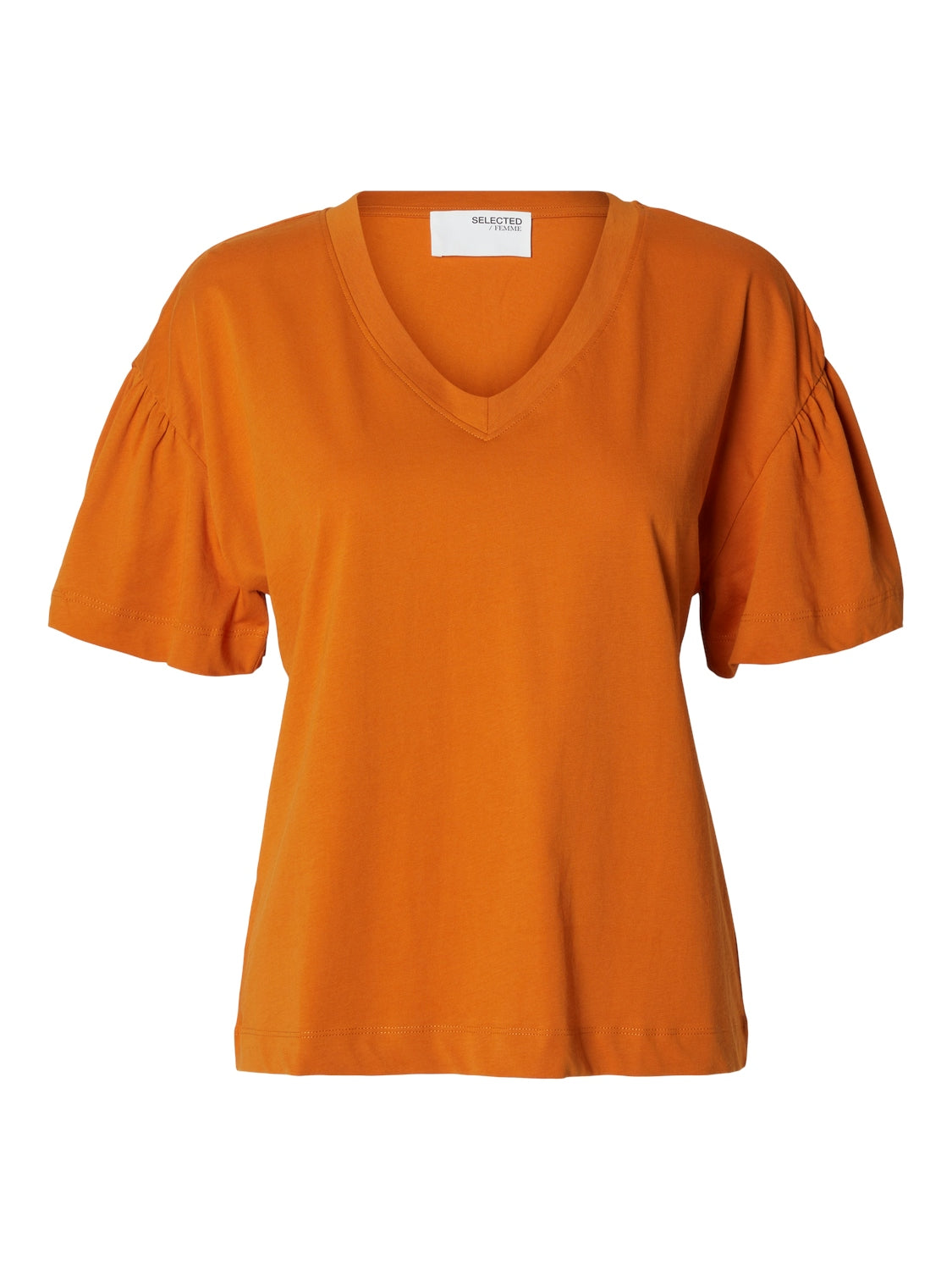 Selected Femme Carli Autumn Maple V-Neck Tee