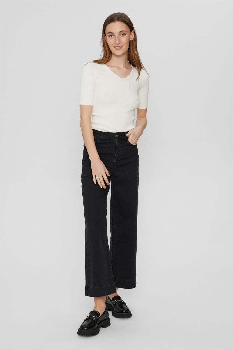 Numph Nuparis Cropped Black Jeans