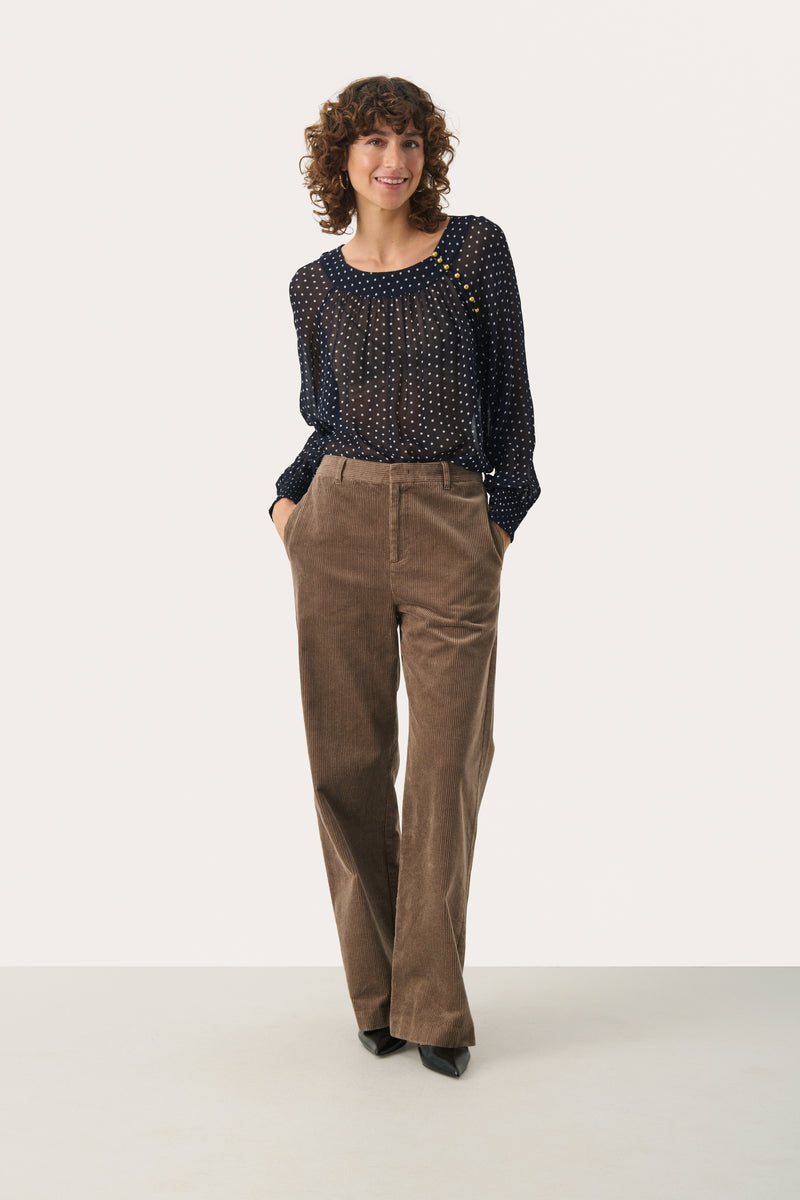 Part Two Clarisse Corduroy Trousers in Walnut