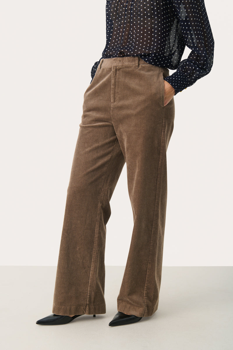 Part Two Clarisse Corduroy Trousers in Walnut