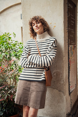 Part Two Lilye Striped Highneck Sweater