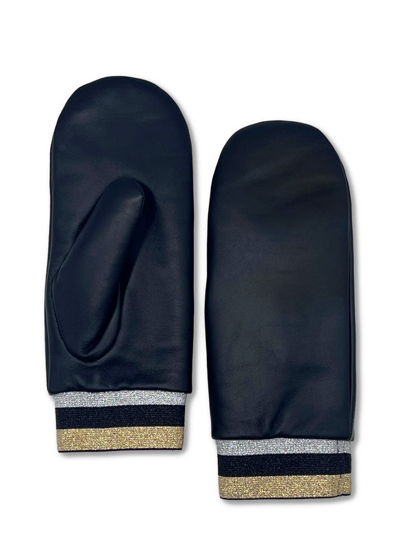Nooki Isabella Leather Mittens in Black