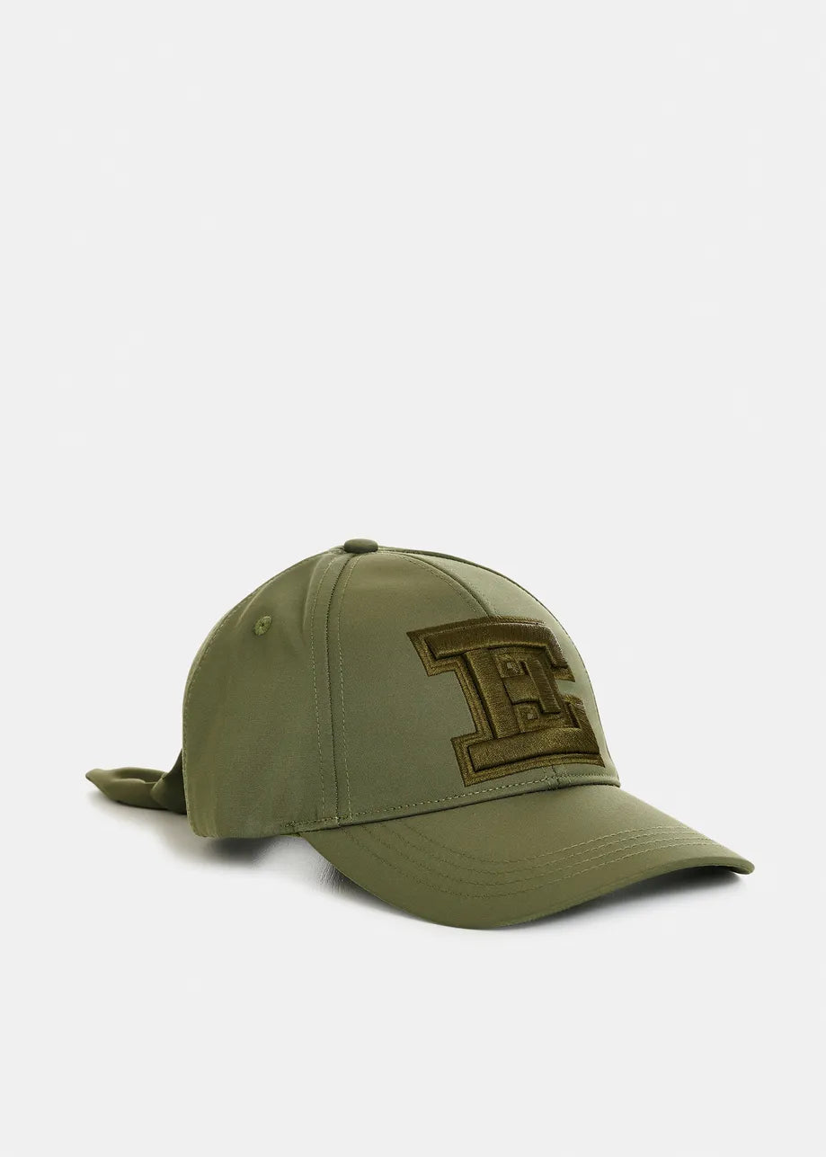 Jiny Olive Cap with Bow at Back