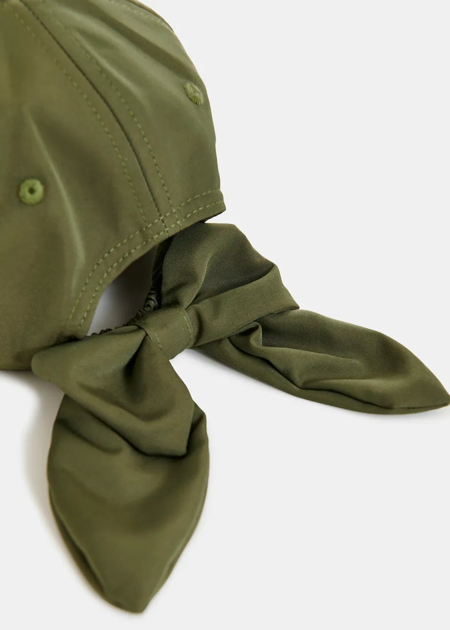 Jiny Olive Cap with Bow at Back