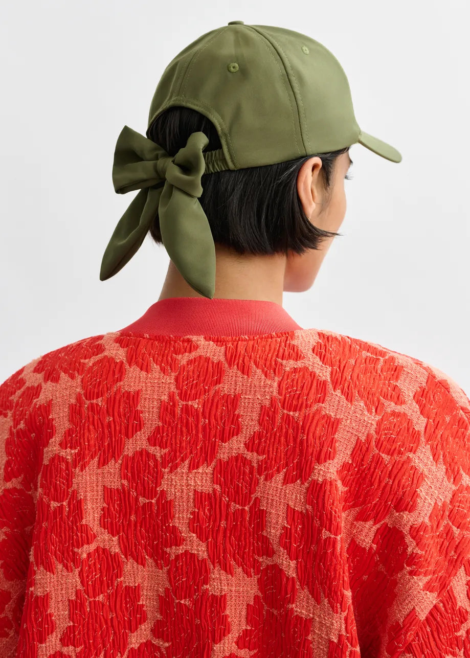 Jiny Olive Cap with Bow at Back