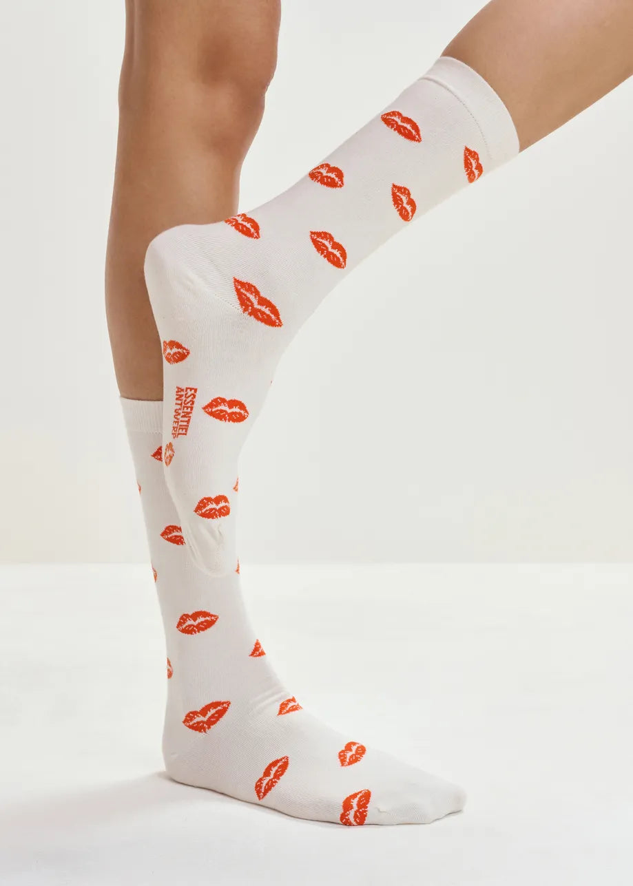 Essentiel Antwerp Jisous Jacquard White Lips Socks
