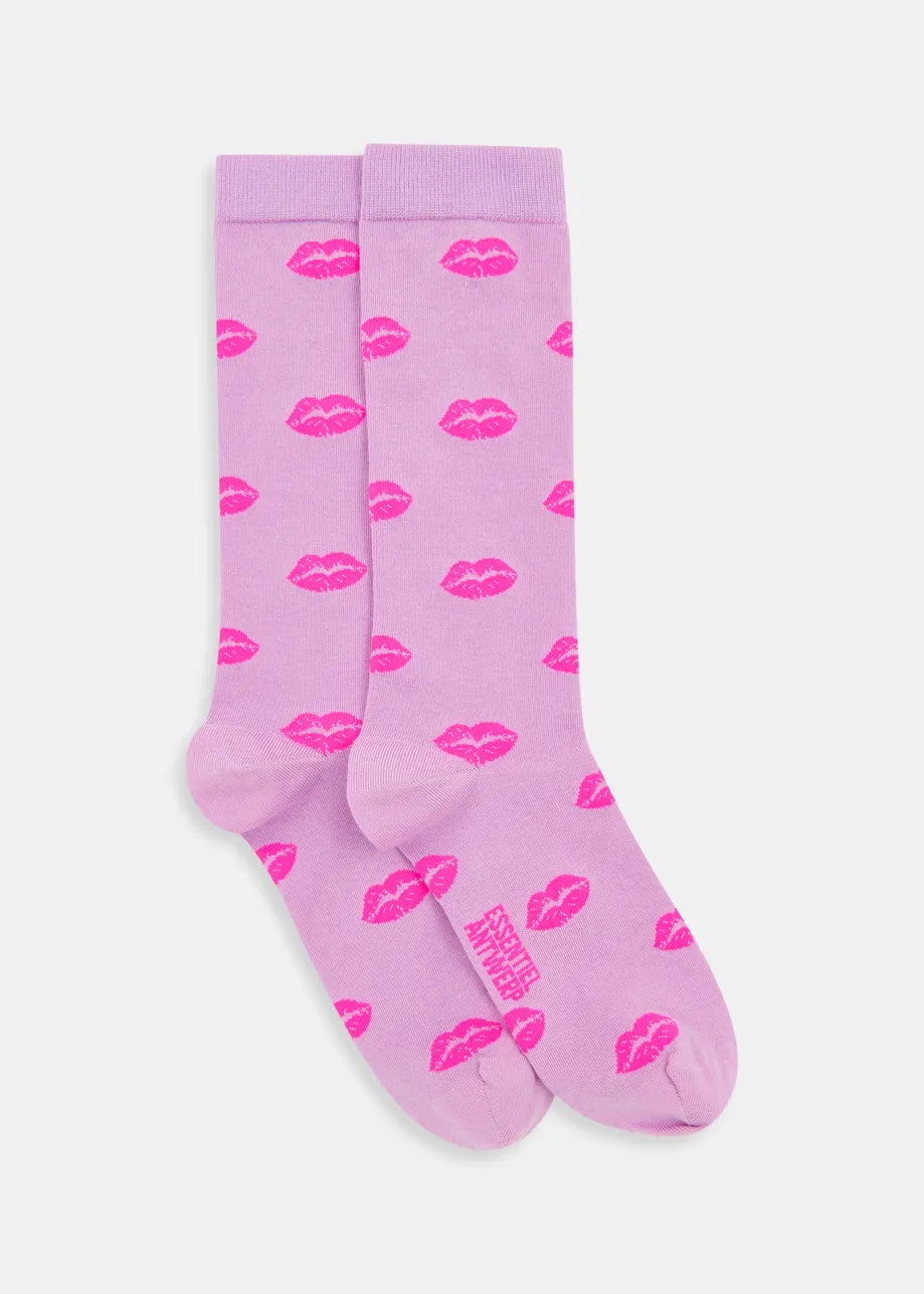 Essentiel Antwerp Jisous Jacquard Grape Lips Socks