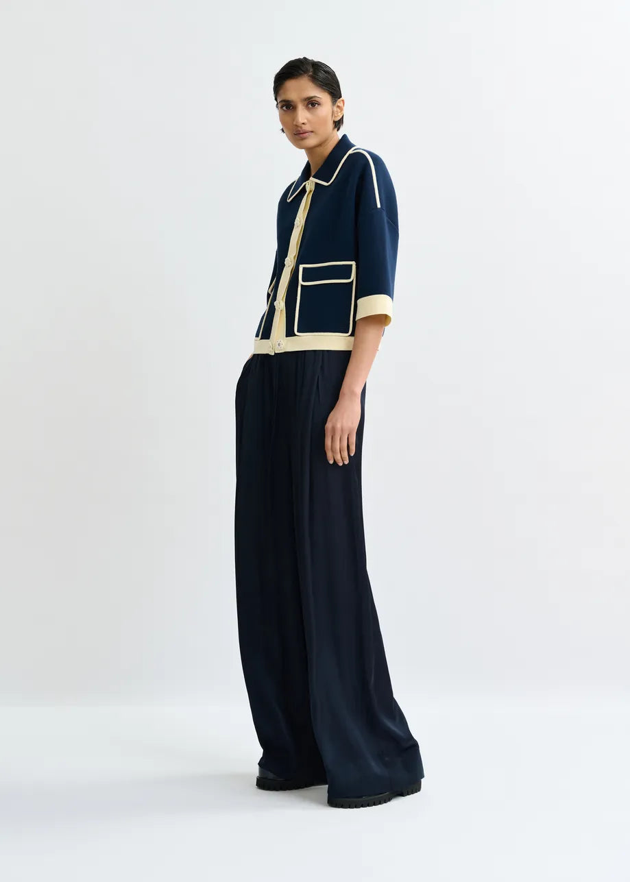 Essentiel Antwerp Jugly Navy Knit Cardigan