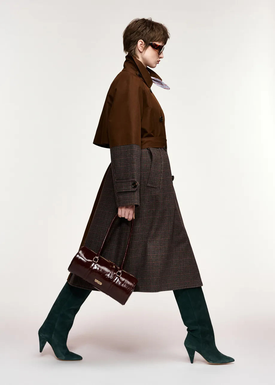 Essentiel Antwerp Kagu Patchwork Trench Coat