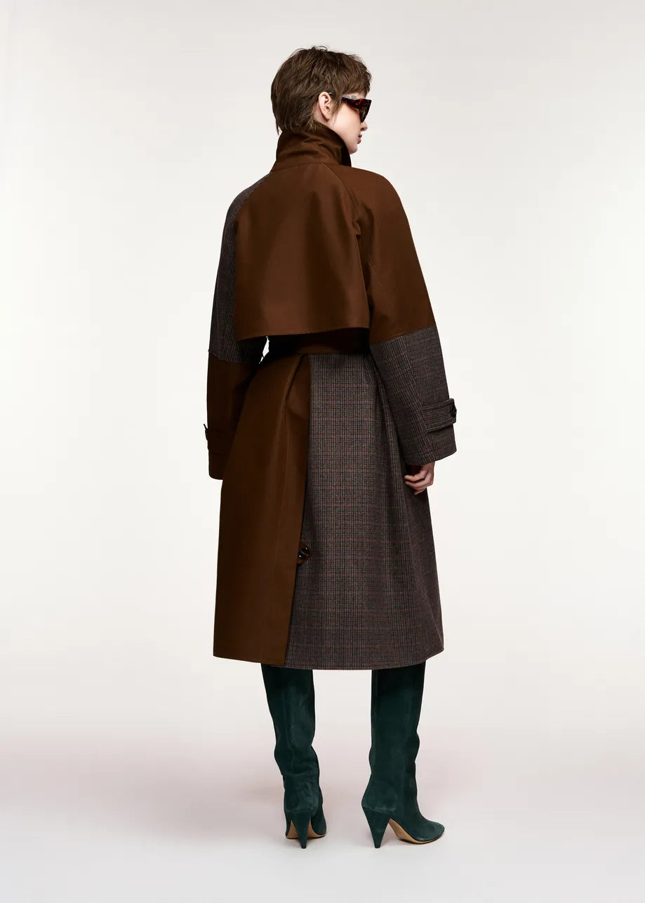 Essentiel Antwerp Kagu Patchwork Trench Coat
