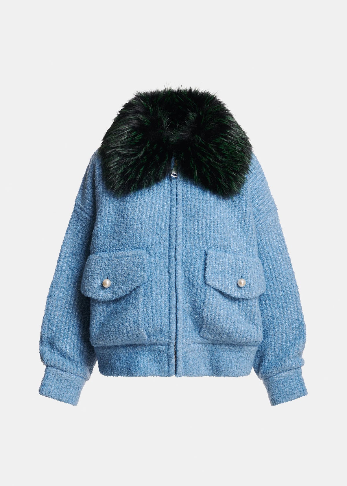 Essentiel Antwerp Kanada Azure Fur Collar Jacket