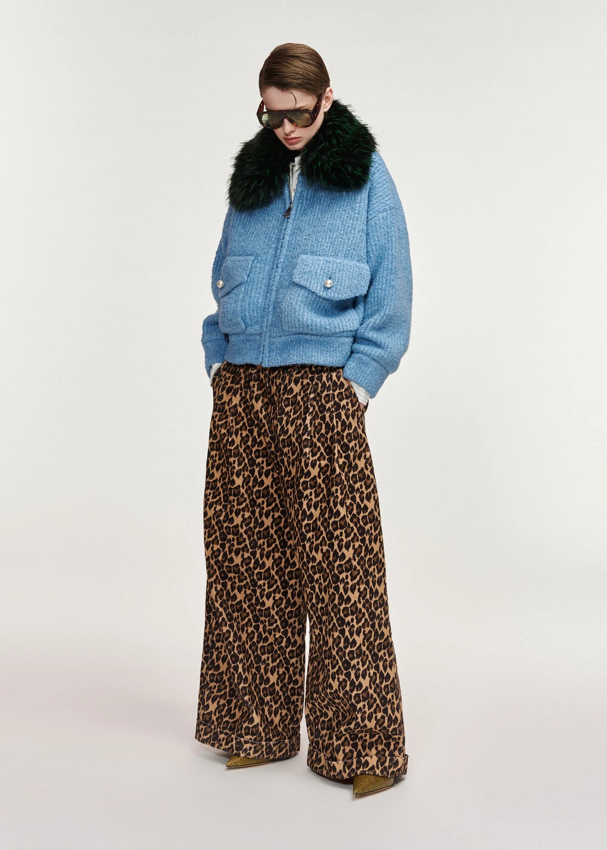 Essentiel Antwerp Kanada Azure Fur Collar Jacket