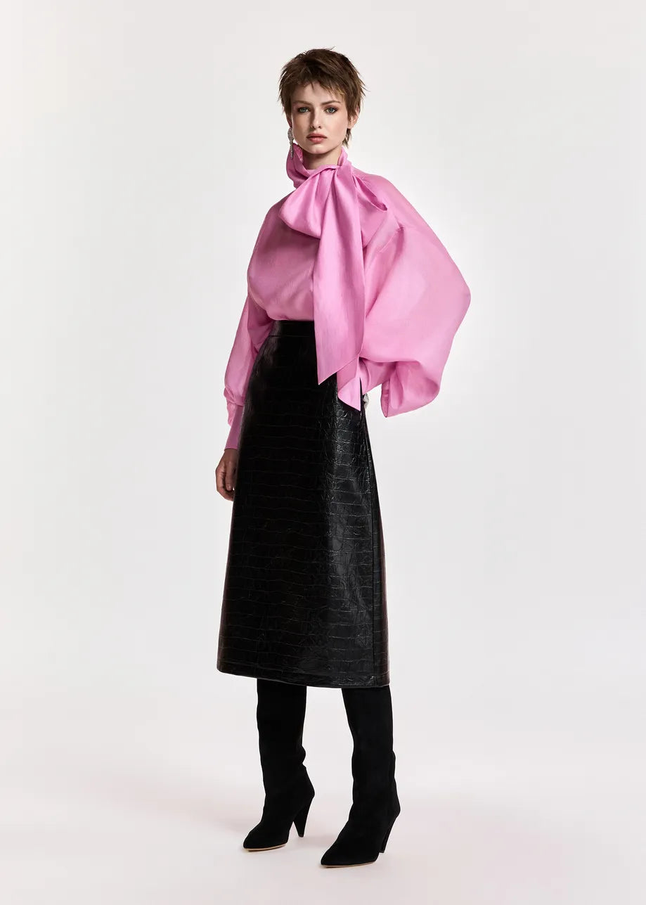 Essentiel Antwerp Karismatic Pink Pussy-Bow Top